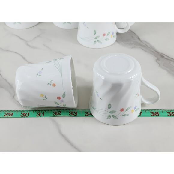 Corelle English Meadow Coffee Mug Teacup 8oz Corning Glass 80s Swirl Pattern x6 - Picture 5 of 13